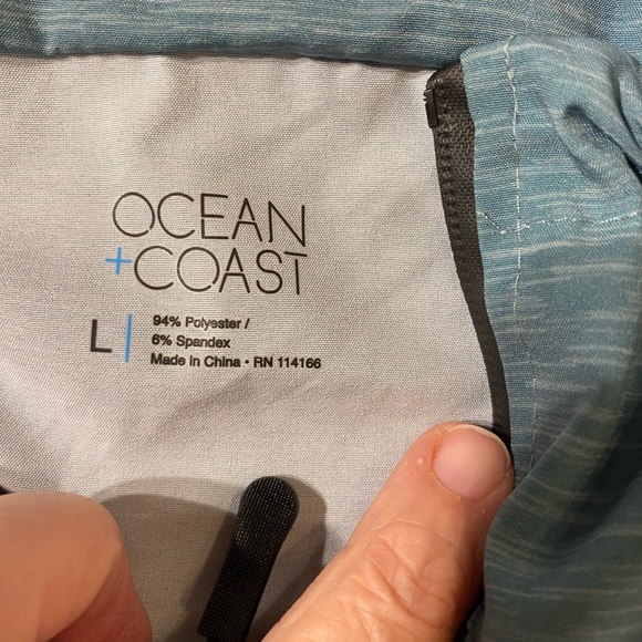 Ocean Coast Men's Teal Hooded Jacket Large (LW) - Picture 7 of 11